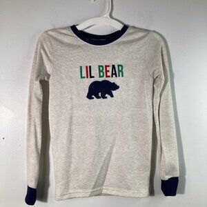 Boys Dearfoams Lil Bear PJ Top Oat Navy 12 Polyester Spandex